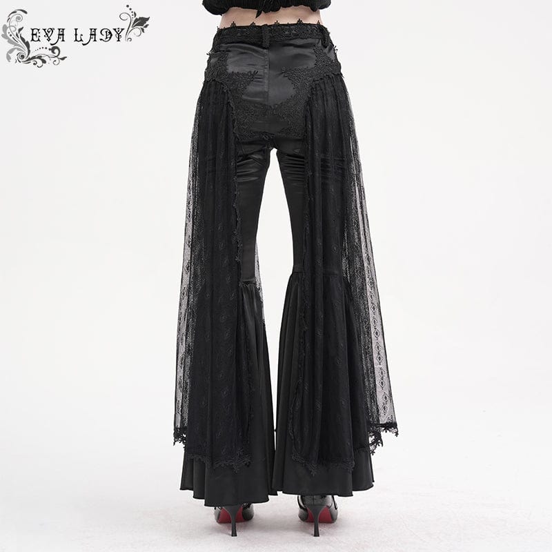 EVA LADY Women's Gothic Crochet Mesh Lace Pants