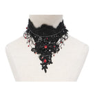 EVA LADY Women's Gothic Cross Chain Beaded Lace Choker