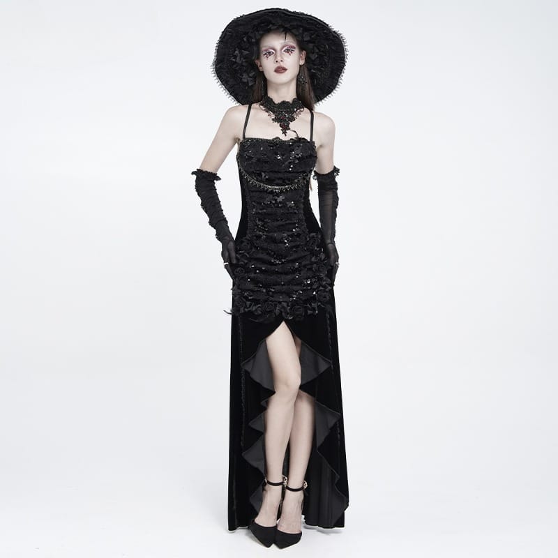 EVA LADY Women's Gothic Cross Chain Beaded Lace Choker