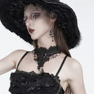 EVA LADY Women's Gothic Cross Chain Beaded Lace Choker