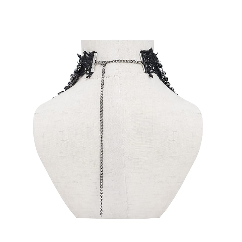 EVA LADY Women's Gothic Cross Layered Chain Lace Choker