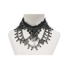 EVA LADY Women's Gothic Cross Layered Chain Lace Choker
