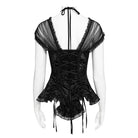 EVA LADY Women's Gothic Cross Plunging Short Sleeve Top