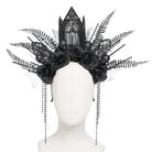 EVA LADY Women's Gothic Cross Rose Beaded Fringe Headpiece