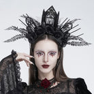 EVA LADY Women's Gothic Cross Rose Beaded Fringe Headpiece