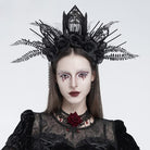 EVA LADY Women's Gothic Cross Rose Beaded Fringe Headpiece