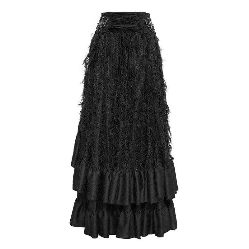 EVA LADY Women's Gothic Cross Rose Beaded Long Skirt