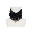 EVA LADY Women's Gothic Cross Rose Ruffled Lace Mesh Neck Collar Black