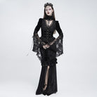 EVA LADY Women's Gothic Cross Rose Ruffled Lace Mesh Neck Collar Black