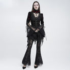 EVA LADY Women's Gothic Cross Rose Ruffled Lace Mesh Neck Collar Black-Red
