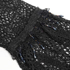 EVA LADY Women's Gothic Cutout Beaded Flared Sleeved Shirt Black