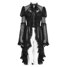EVA LADY Women's Gothic Cutout Beaded Flared Sleeved Shirt Black