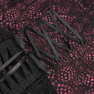 EVA LADY Women's Gothic Cutout Beaded Flared Sleeved Shirt Black-Red