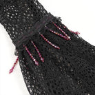 EVA LADY Women's Gothic Cutout Beaded Flared Sleeved Shirt Black-Red