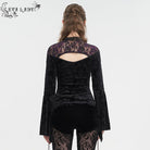 EVA LADY Damen Gothic Cutout Bluse mit ausgestellten Ärmeln und Blumenprägung