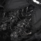 EVA LADY Women's Gothic Cutout Flared Sleeved Velvet Shirt Black