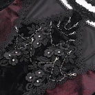 EVA LADY Women's Gothic Cutout Flared Sleeved Velvet Shirt Red