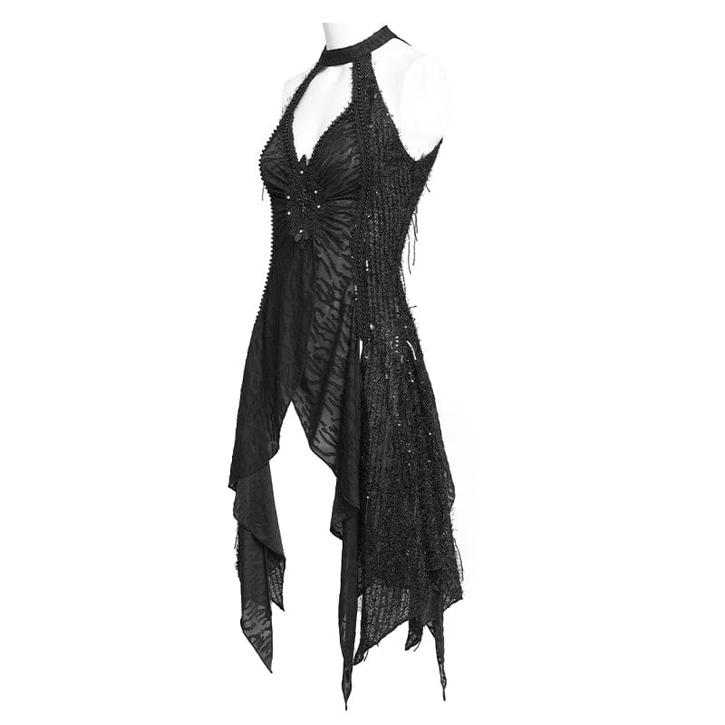 EVA LADY Women's Gothic Cutout Halterneck Tank Top