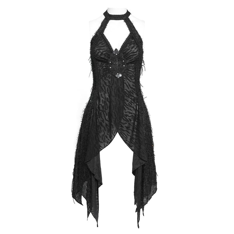 EVA LADY Women's Gothic Cutout Halterneck Tank Top