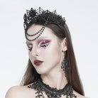 EVA LADY Women's Gothic Cutout Spider Cobweb Beaded Chain Crown