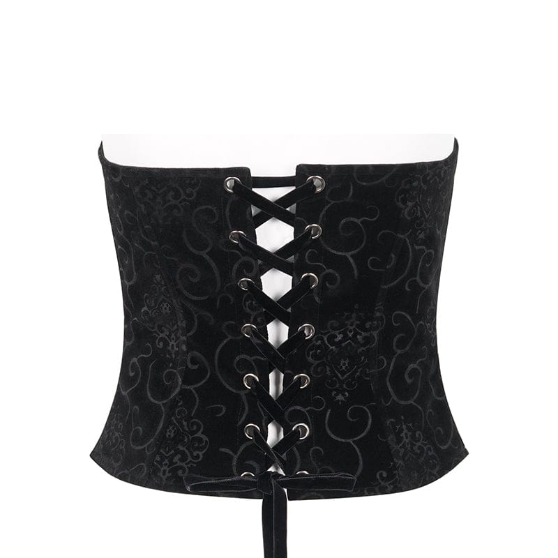 EVA LADY Women's Gothic Double Color Lace-up Overbust Corset