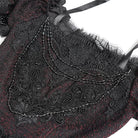 EVA LADY Women's Gothic Embroidered Chained Off Shoulder Shirt Black-Red