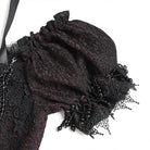 EVA LADY Women's Gothic Embroidered Chained Off Shoulder Shirt Black-Red