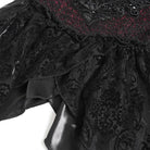 EVA LADY Women's Gothic Embroidered Chained Off Shoulder Shirt Black-Red