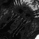 EVA LADY Women's Gothic Embroidered Cross Chained Lace Top Black