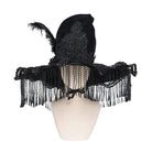 EVA LADY Women's Gothic Embroidered Feather Tassels Witch Hat