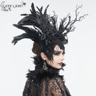 EVA LADY Women's Gothic Feather Rose Beaded Headwear