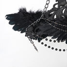 EVA LADY Women's Gothic Feather Wing Chained Truncheon