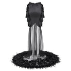 EVA LADY Women's Gothic Feathered Mermaid Skirt