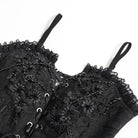 EVA LADY Women's Gothic Floral Beaded Ruffled Streamer Overbust Corset