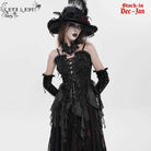 EVA LADY Women's Gothic Floral Beaded Ruffled Streamer Overbust Corset