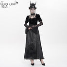 EVA LADY Women's Gothic Floral Cross Chain Horse-face Long Skirt