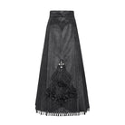 EVA LADY Women's Gothic Floral Cross Chain Horse-face Long Skirt