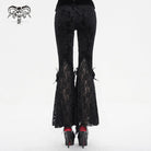 EVA LADY Women's Gothic Floral Embossed Lace Splice Flared Leggings