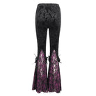 EVA LADY Women's Gothic Floral Embossed Lace Splice Flared Leggings