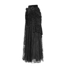 EVA LADY Women's Gothic Floral Embroidered Beaded Long Skirt Black