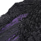 EVA LADY Women's Gothic Floral Embroidered Beaded Long Skirt Purple