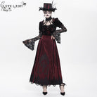 EVA LADY Women's Gothic Floral Embroidered Cross Horse-face Long Skirt