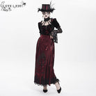 EVA LADY Women's Gothic Floral Embroidered Cross Horse-face Long Skirt