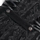 EVA LADY Women's Gothic Floral Embroidered Fluffy Coat Black