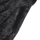 EVA LADY Women's Gothic Floral Embroidered Fluffy Coat Black