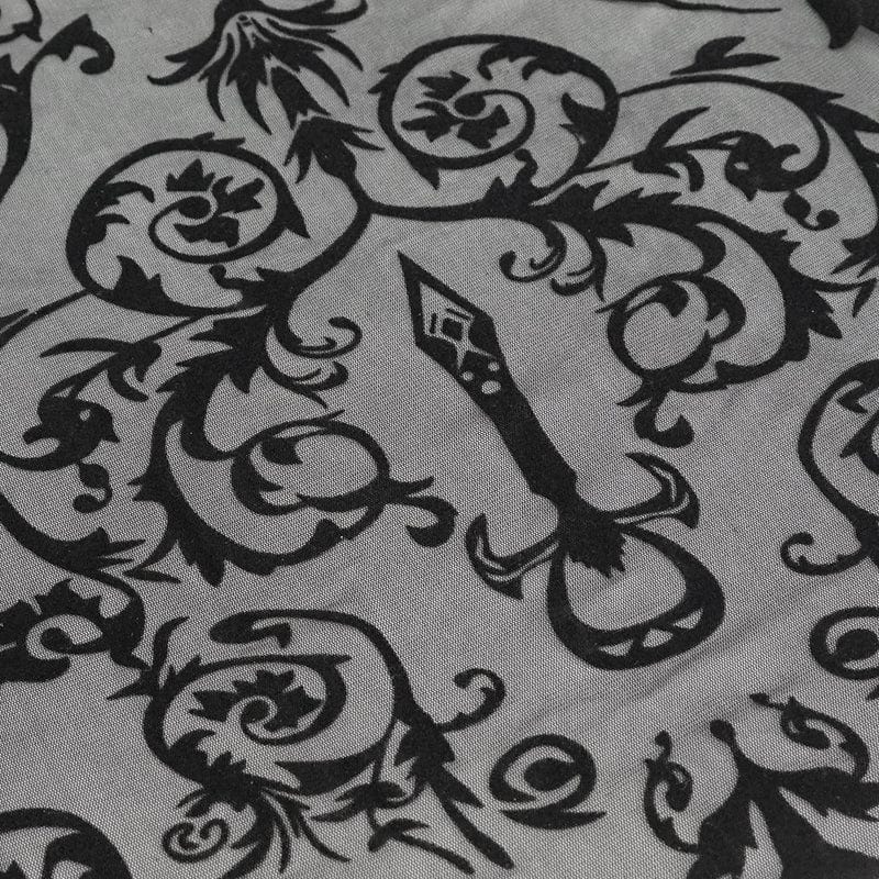 EVA LADY Women's Gothic Floral Embroidered Halterneck Mesh Dress