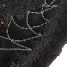 EVA LADY Women's Gothic Floral Embroidered Lace Splice Red Fishtail Skirt