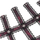 EVA LADY Women's Gothic Floral Embroidered Lace Straps Tank Top Red