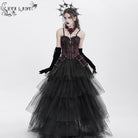 EVA LADY Women's Gothic Floral Embroidered Lace Straps Tank Top Red