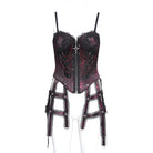 EVA LADY Women's Gothic Floral Embroidered Lace Straps Tank Top Red